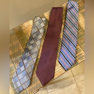 3 Lot of Designer Brand 100% Silk Ties